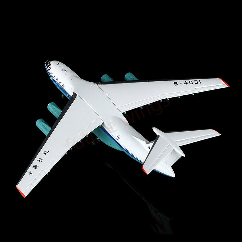 1:400 YY Wings China United Airlines IL-76MD B-4031 B-4032 Aircraft Model+Free Tractor