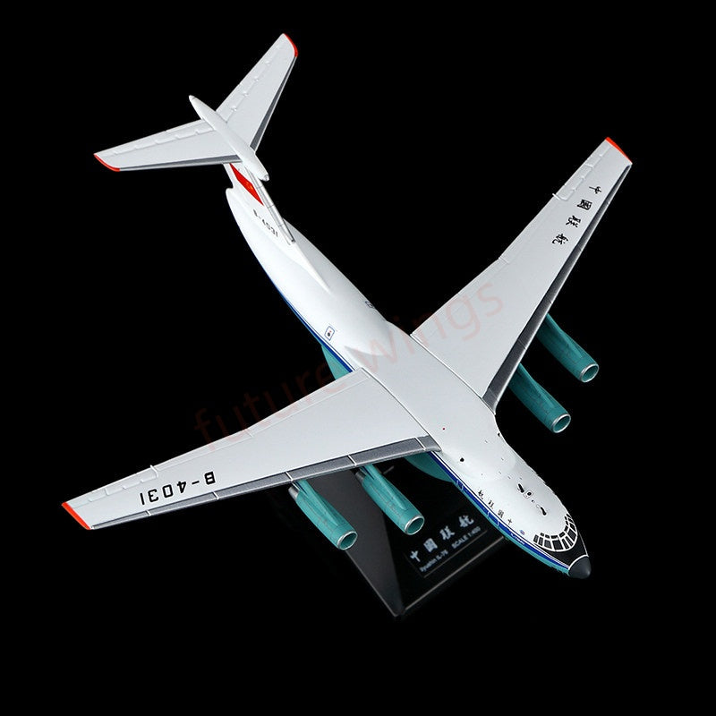 1:400 YY Wings China United Airlines IL-76MD B-4031 B-4032 Aircraft Model+Free Tractor