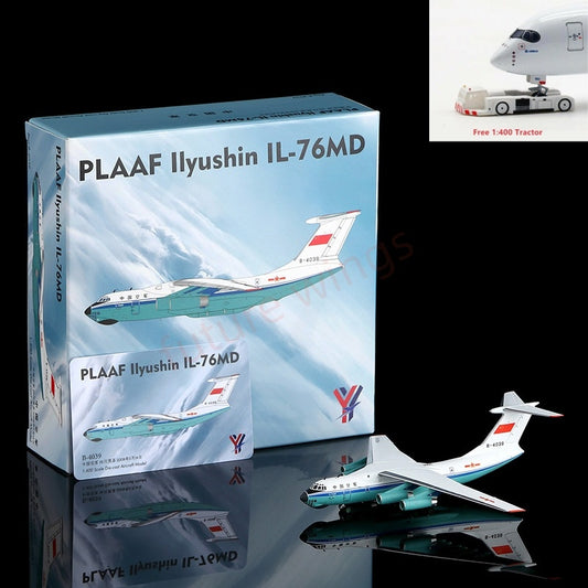 1:400 YY Wings China Air Force  IL-76MD B-4039 Aircraft Model+Free Tractor