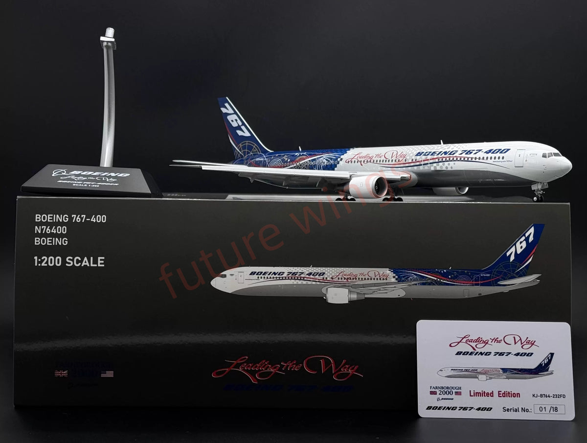 1:200 KJ Models(JC Wings)  Boeing House Color B767-400 N76400 Diecast Aircraft Model