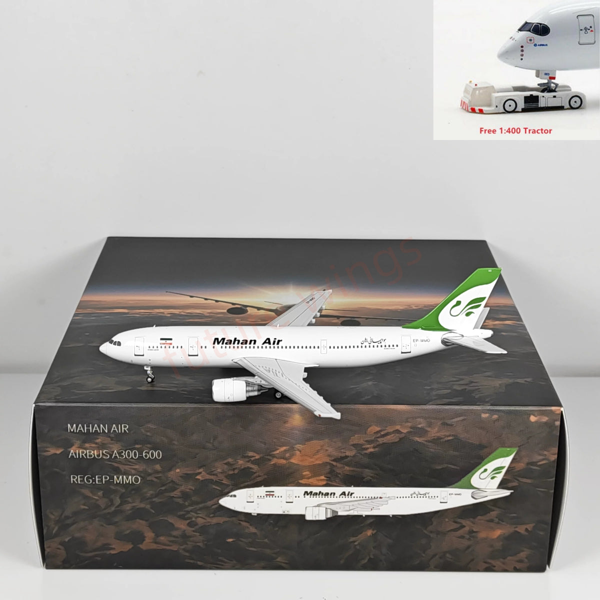1:400 Yu Model  Mah**** A300-600 EP-MMO Aircraft Model+Free Tractor