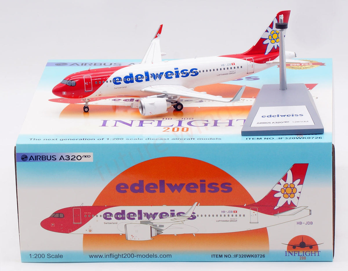 1:200 InFlight200 Edelweiss Air A320 HB-JDB Diecast Aircraft Model