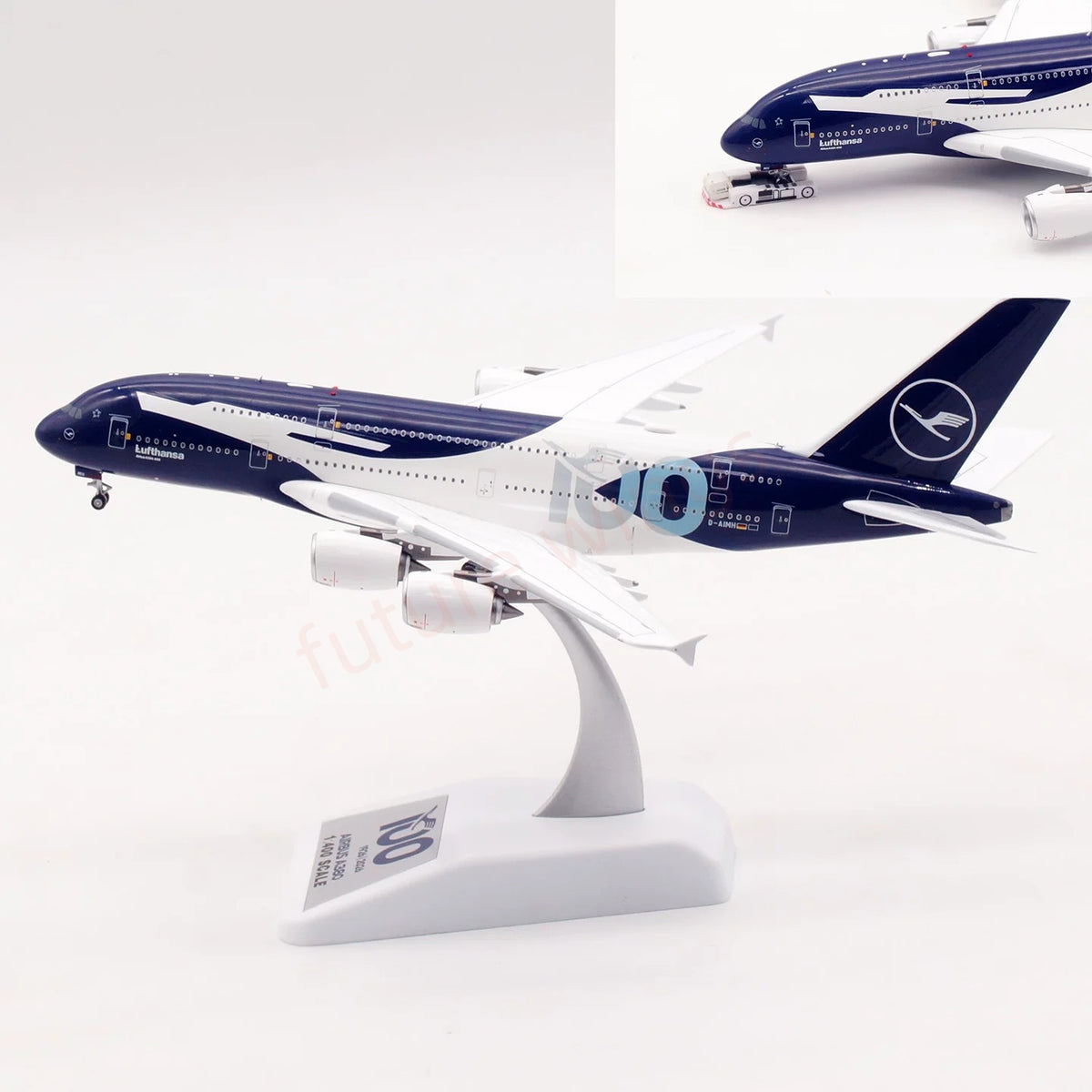 1:400 Aviation400 Lufthansa Airlines A380 D-AIMH "100Years"Aircraft Model Free Tractor+Stand
