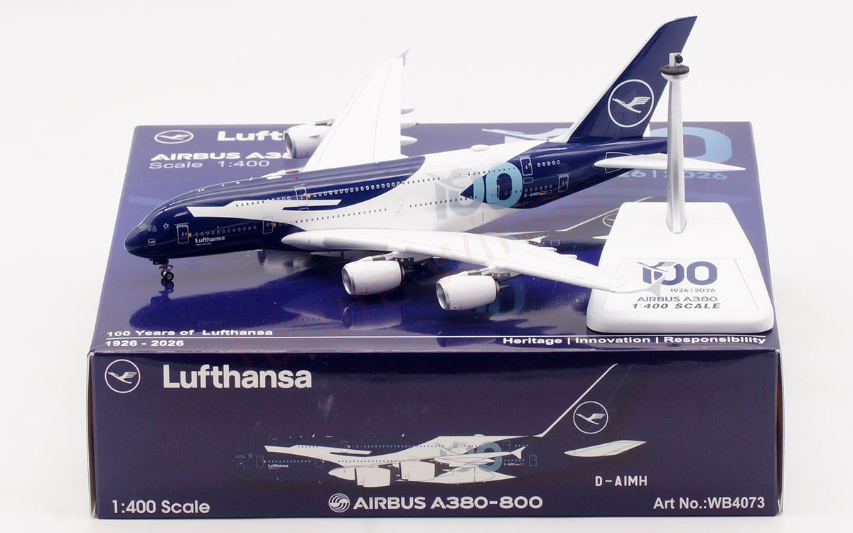1:400 Aviation400 Lufthansa Airlines A380 D-AIMH "100Years"Aircraft Model Free Tractor+Stand