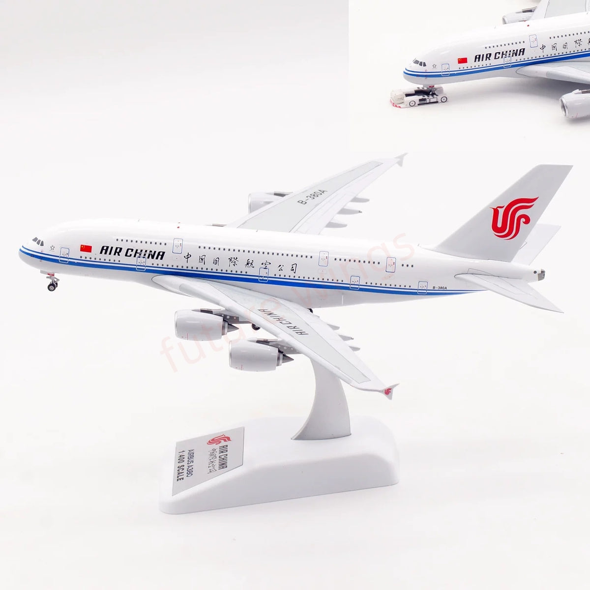 1:400 Aviation400 Air China A380 B-380A Aircraft Model Free Tractor+Stand