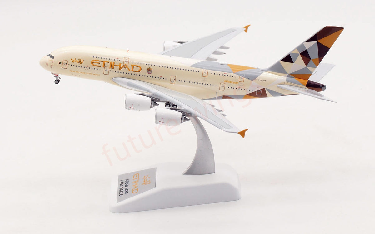 1:400 Aviation400 Etihad Airways A380 A6-APF Aircraft Model Free Tractor+Stand