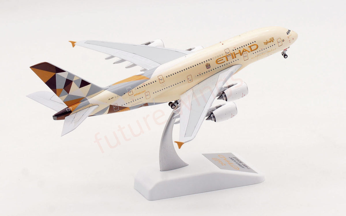 1:400 Aviation400 Etihad Airways A380 A6-APF Aircraft Model Free Tractor+Stand