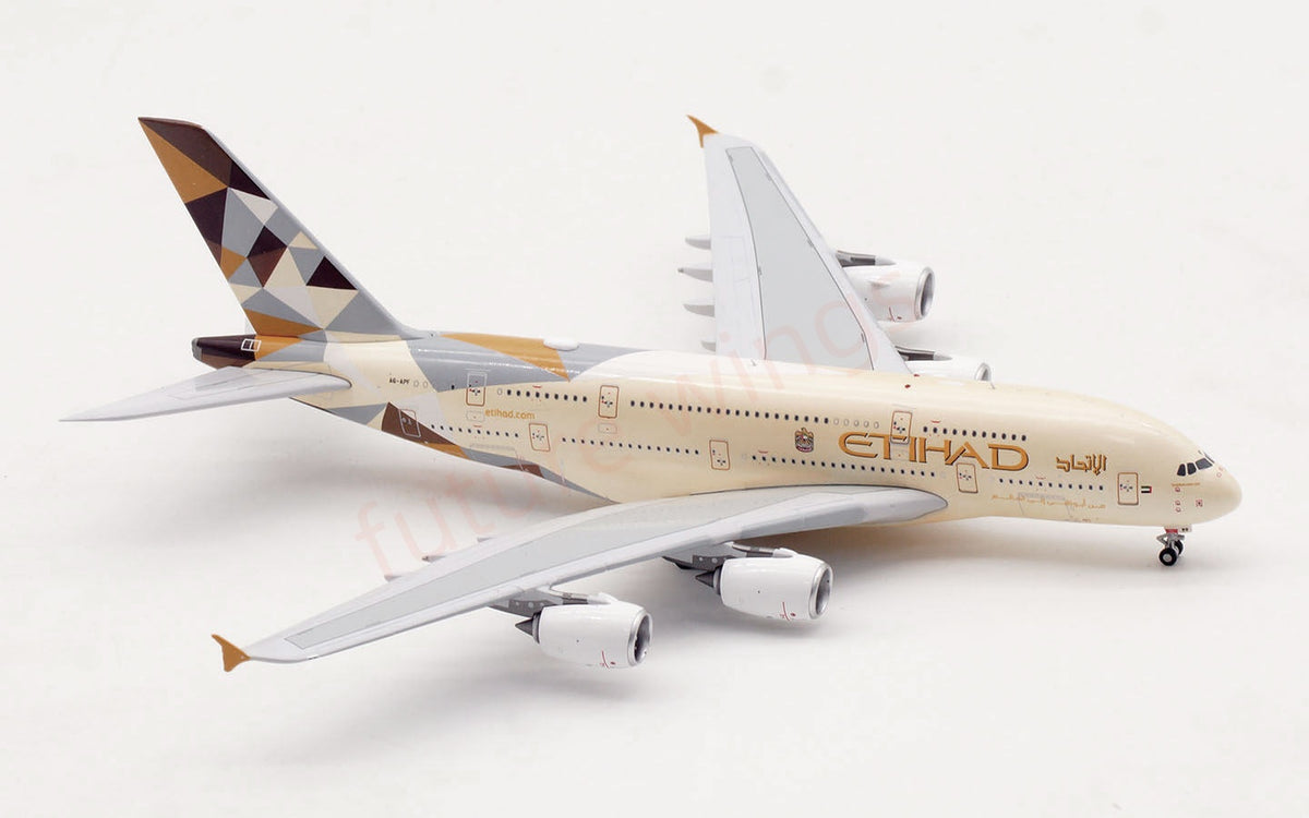 1:400 Aviation400 Etihad Airways A380 A6-APF Aircraft Model Free Tractor+Stand