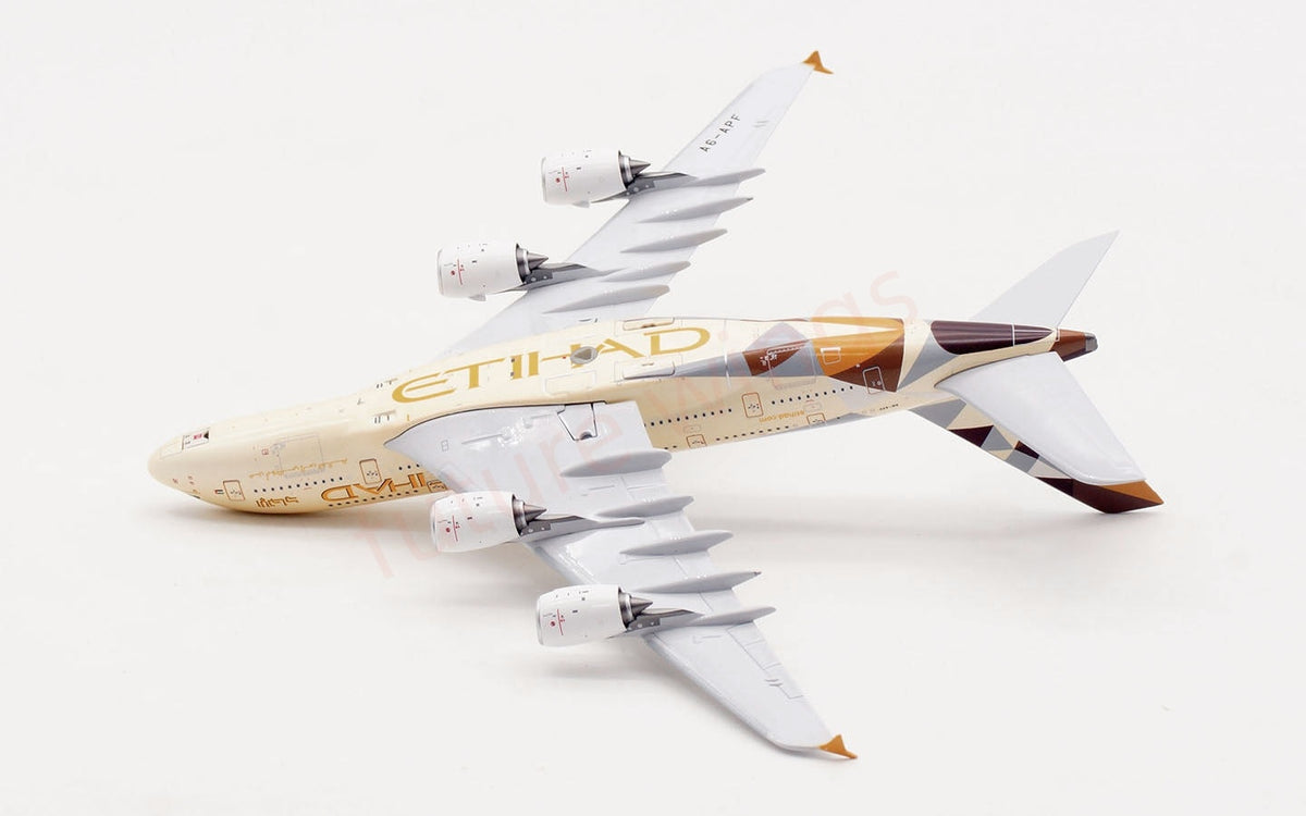 1:400 Aviation400 Etihad Airways A380 A6-APF Aircraft Model Free Tractor+Stand