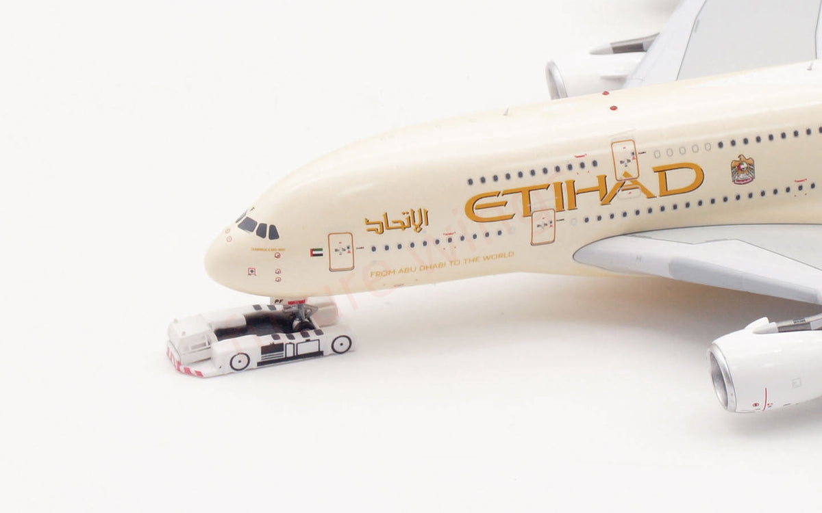 1:400 Aviation400 Etihad Airways A380 A6-APF Aircraft Model Free Tractor+Stand