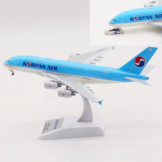 1:400 Aviation400 Korean Air A380 HL7621 Aircraft Model Free Tractor+Stand