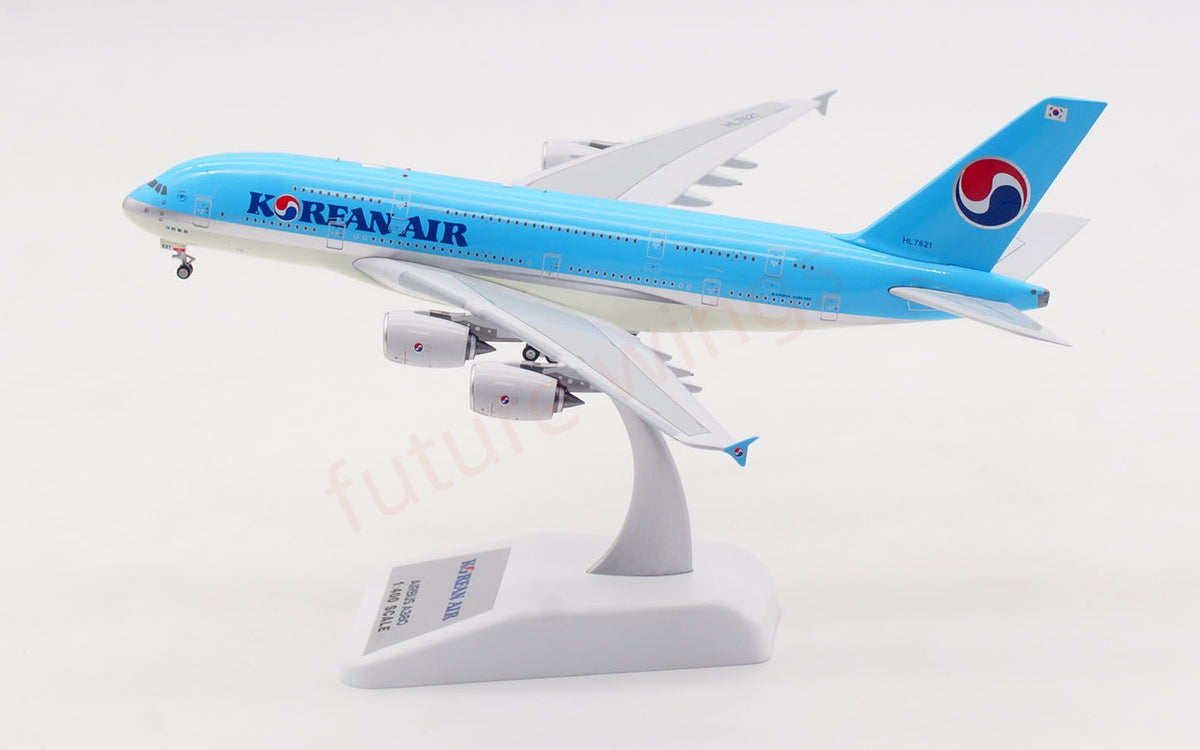 1:400 Aviation400 Korean Air A380 HL7621 Aircraft Model Free Tractor+Stand