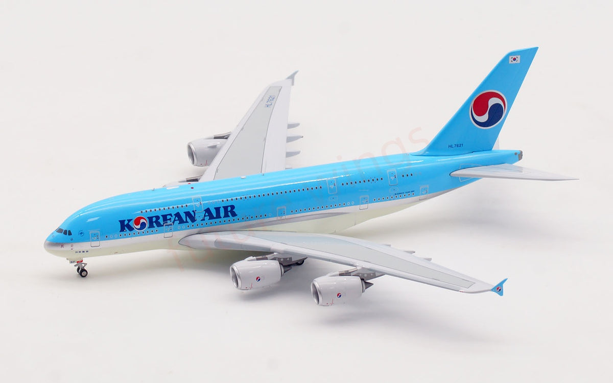 1:400 Aviation400 Korean Air A380 HL7621 Aircraft Model Free Tractor+Stand