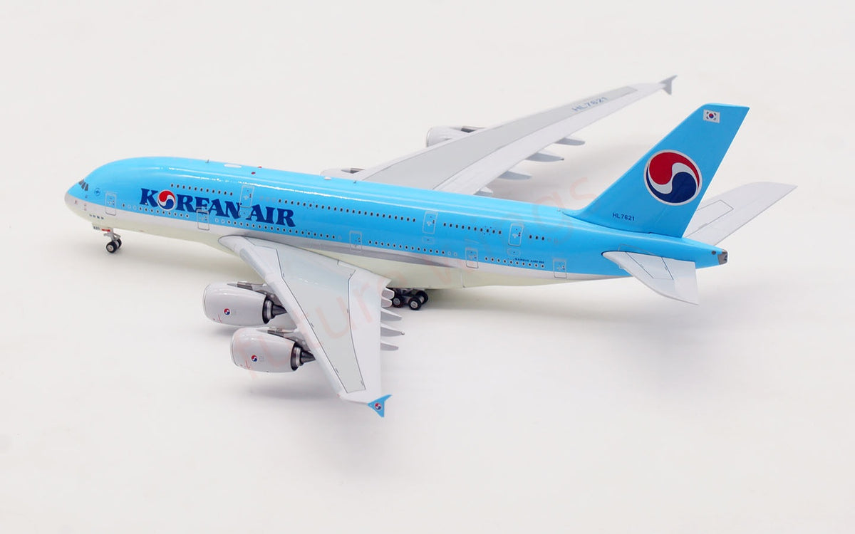 1:400 Aviation400 Korean Air A380 HL7621 Aircraft Model Free Tractor+Stand