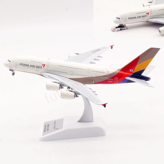 1:400 Aviation400 Asiana Airlines A380 HL7634 Aircraft Model Free Tractor+Stand