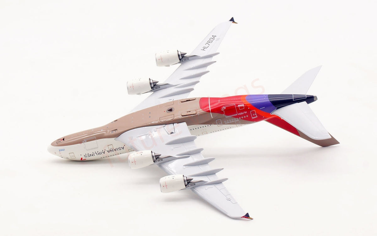 1:400 Aviation400 Asiana Airlines A380 HL7634 Aircraft Model Free Tractor+Stand