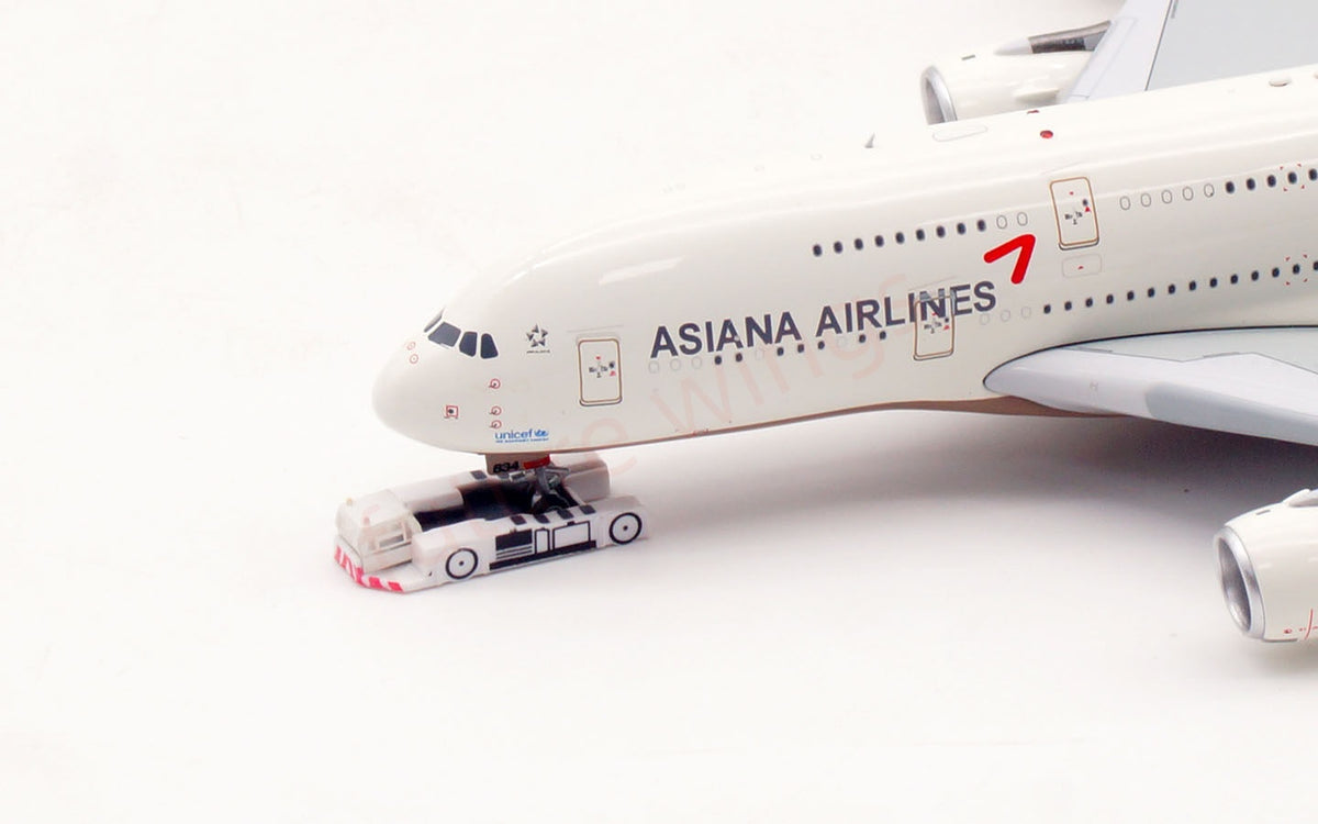 1:400 Aviation400 Asiana Airlines A380 HL7634 Aircraft Model Free Tractor+Stand