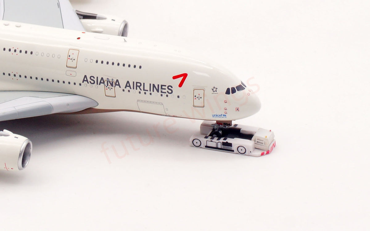 1:400 Aviation400 Asiana Airlines A380 HL7634 Aircraft Model Free Tractor+Stand