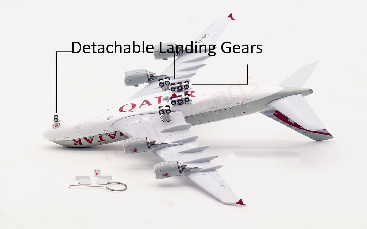1:400 Aviation400 Qatar Airways A380 A7-APE Aircraft Model Free Tractor+Stand