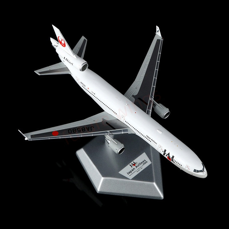 1:400 HX Models Japan Airlines JAL MD-11 JA8580 A8589 Aircraft Model+Free Tractor