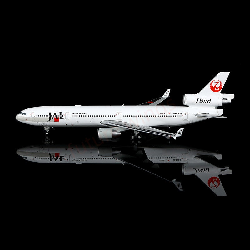 1:400 HX Models Japan Airlines JAL MD-11 JA8580 A8589 Aircraft Model+Free Tractor