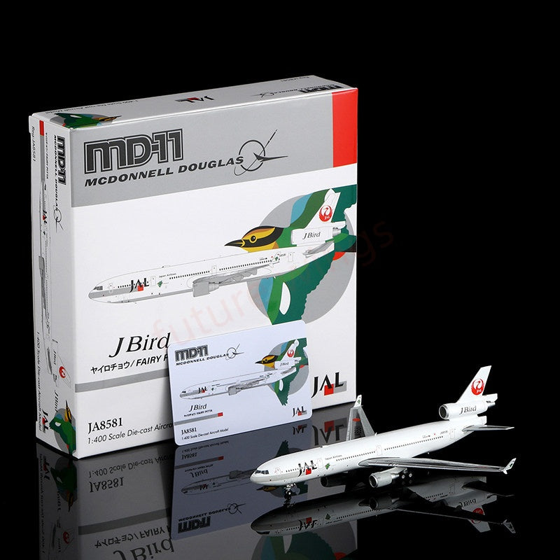 1:400 HX Models Japan Airlines JAL MD-11 JA8580 A8589 Aircraft Model+Free Tractor