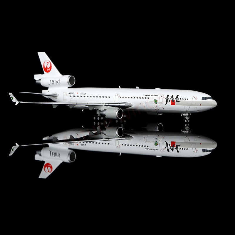 1:400 HX Models Japan Airlines JAL MD-11 JA8580 A8589 Aircraft Model+Free Tractor