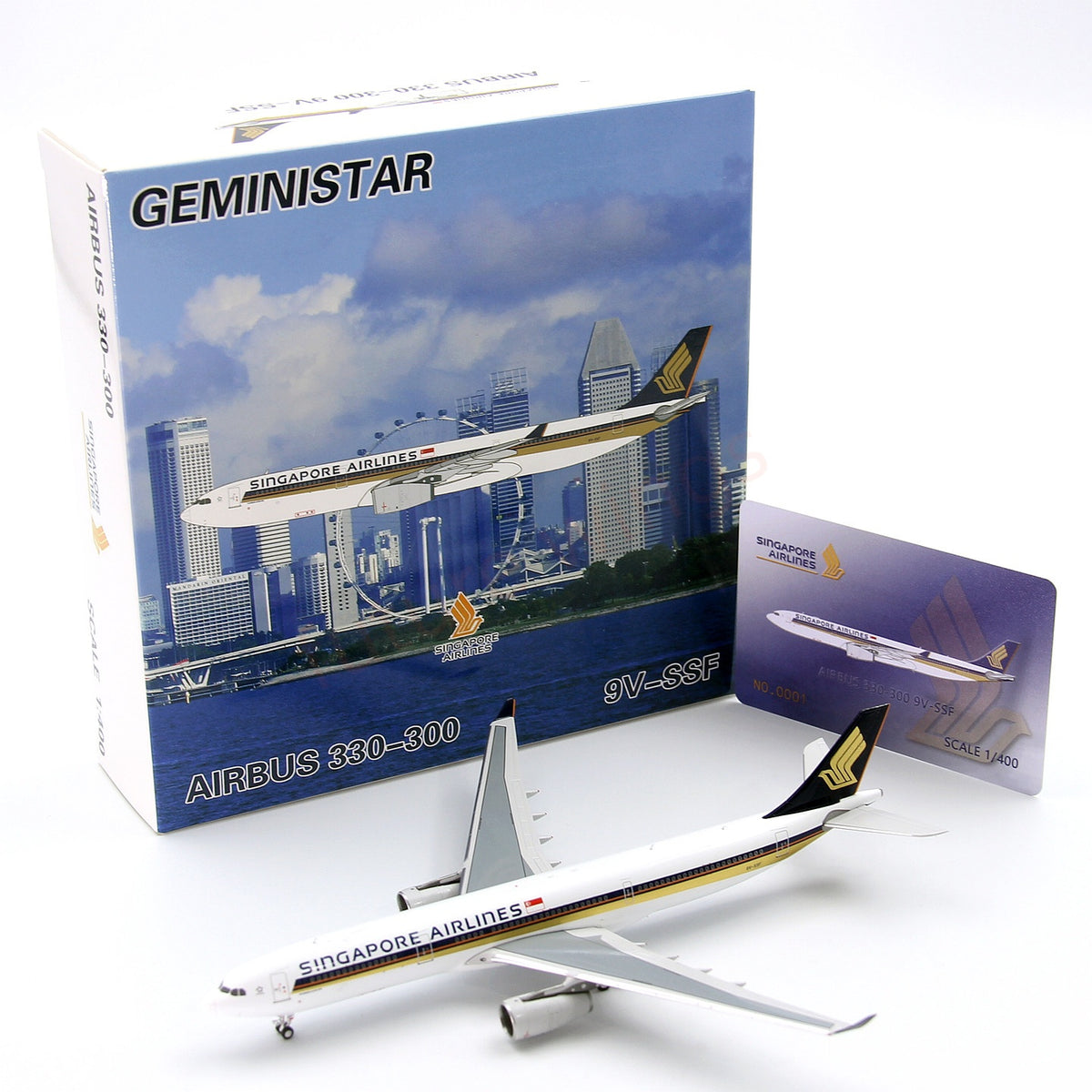 1:400 GeminiStar Singapore Airlines A330-300 9V-SSF Aircraft Model+Free Tractor