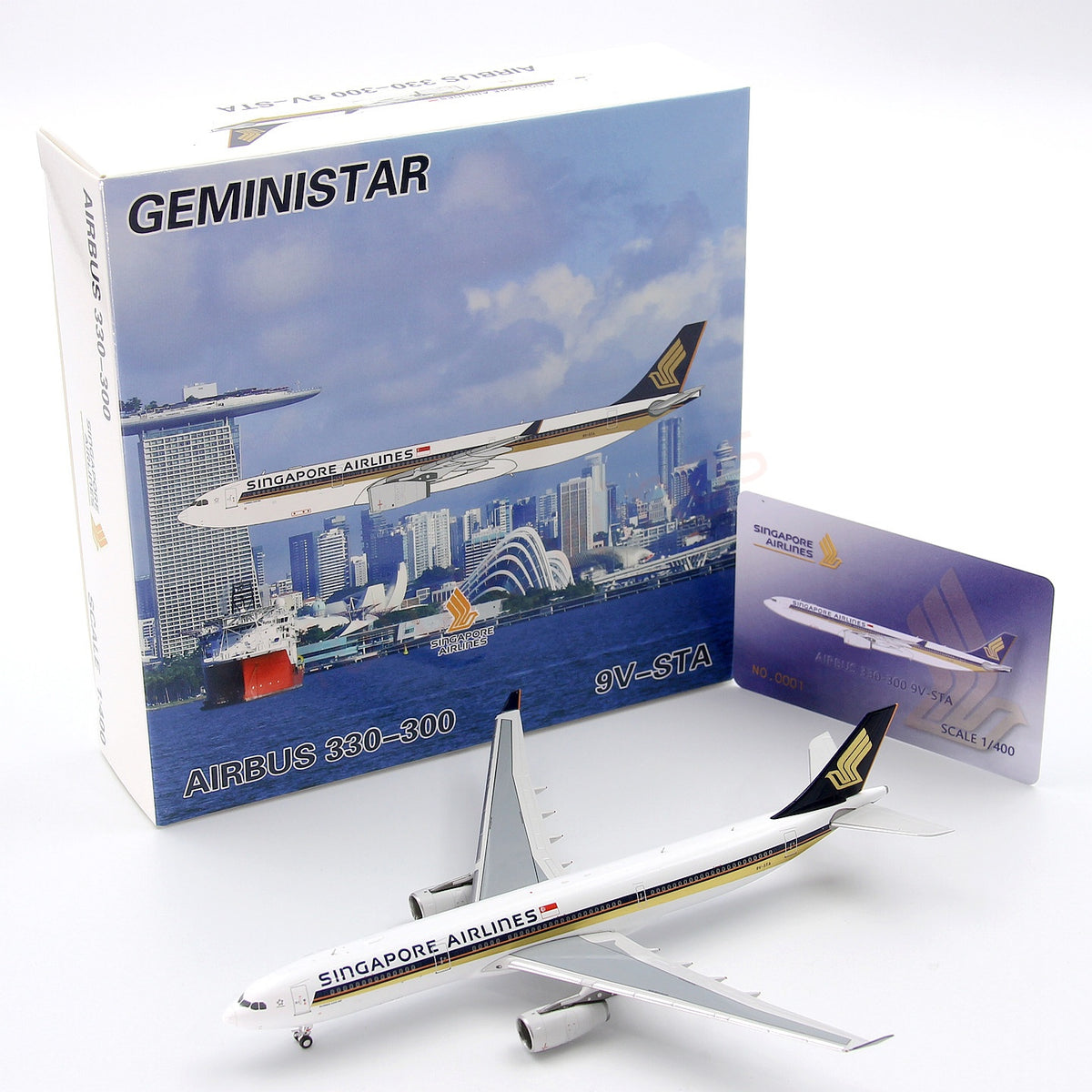 1:400 GeminiStar Singapore Airlines A330-300 9V-STA Aircraft Model+Free Tractor
