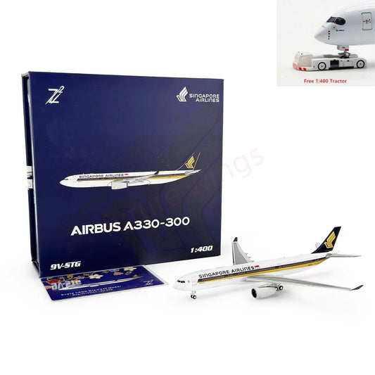 1:400 Z² Model Singapore Airlines A330-300 9V-STG Aircraft Model+Free Tractor