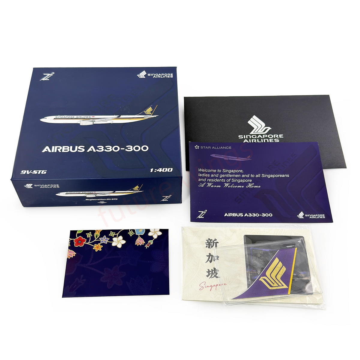 1:400 Z² Model Singapore Airlines A330-300 9V-STG Aircraft Model+Free Tractor