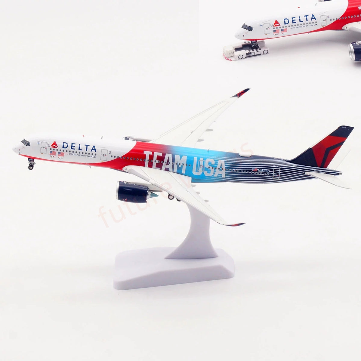 1:400 Aviation400 Delta Airlines A350-900 N531DN Aircraft Model+Free Tractor and Stand