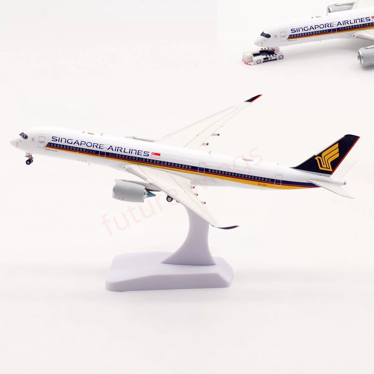 1:400 Aviation400 Singapore Airlines A350-900 9V-SJH Aircraft Model+Free Tractor and Stand