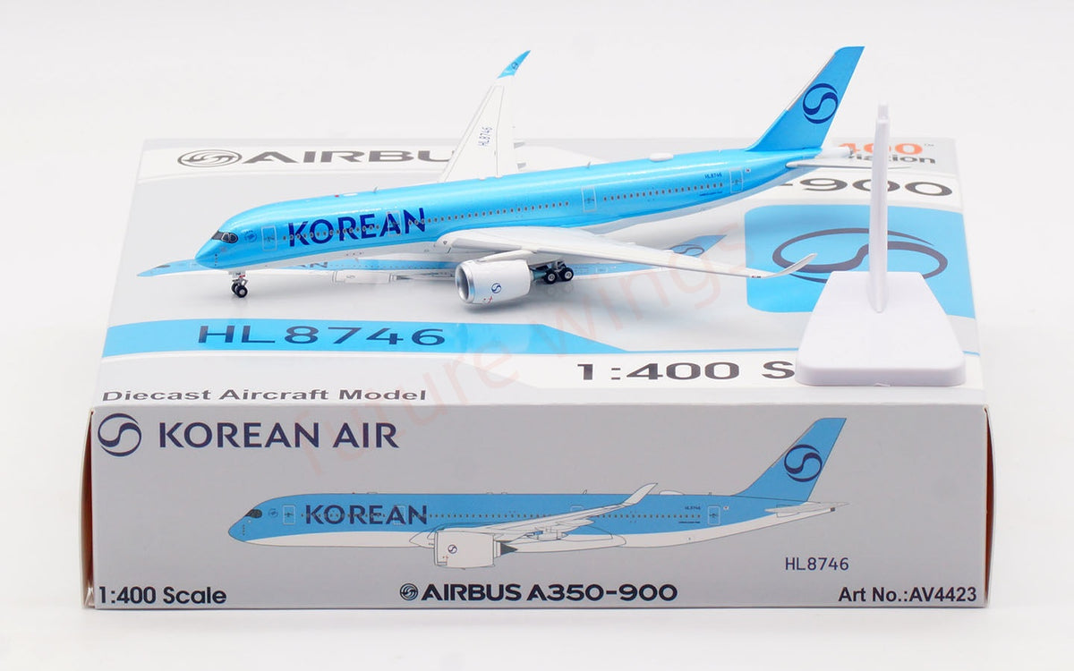 1:400 Aviation400 Korean Air A350-900 HL8746 Aircraft Model+Free Tractor and Stand
