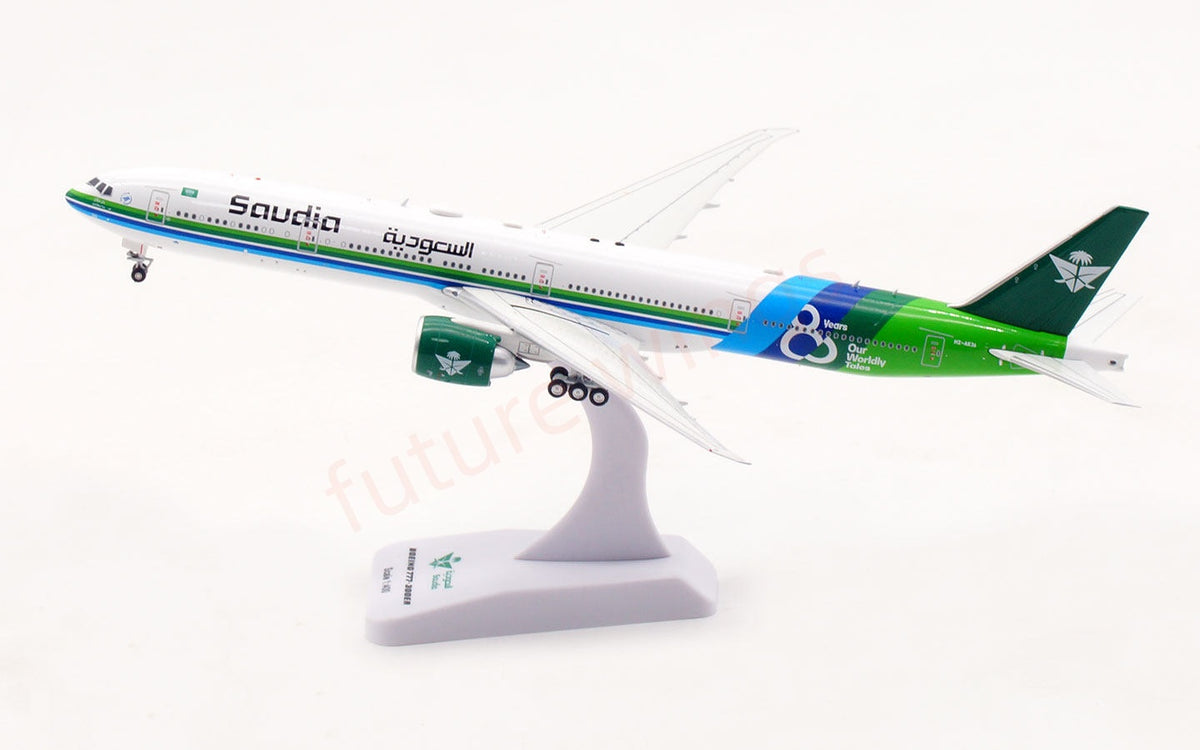 1:400 Aviation400 Saudi B777-300ER HZ-AK36 Aircraft Model Free Tractor+Stand