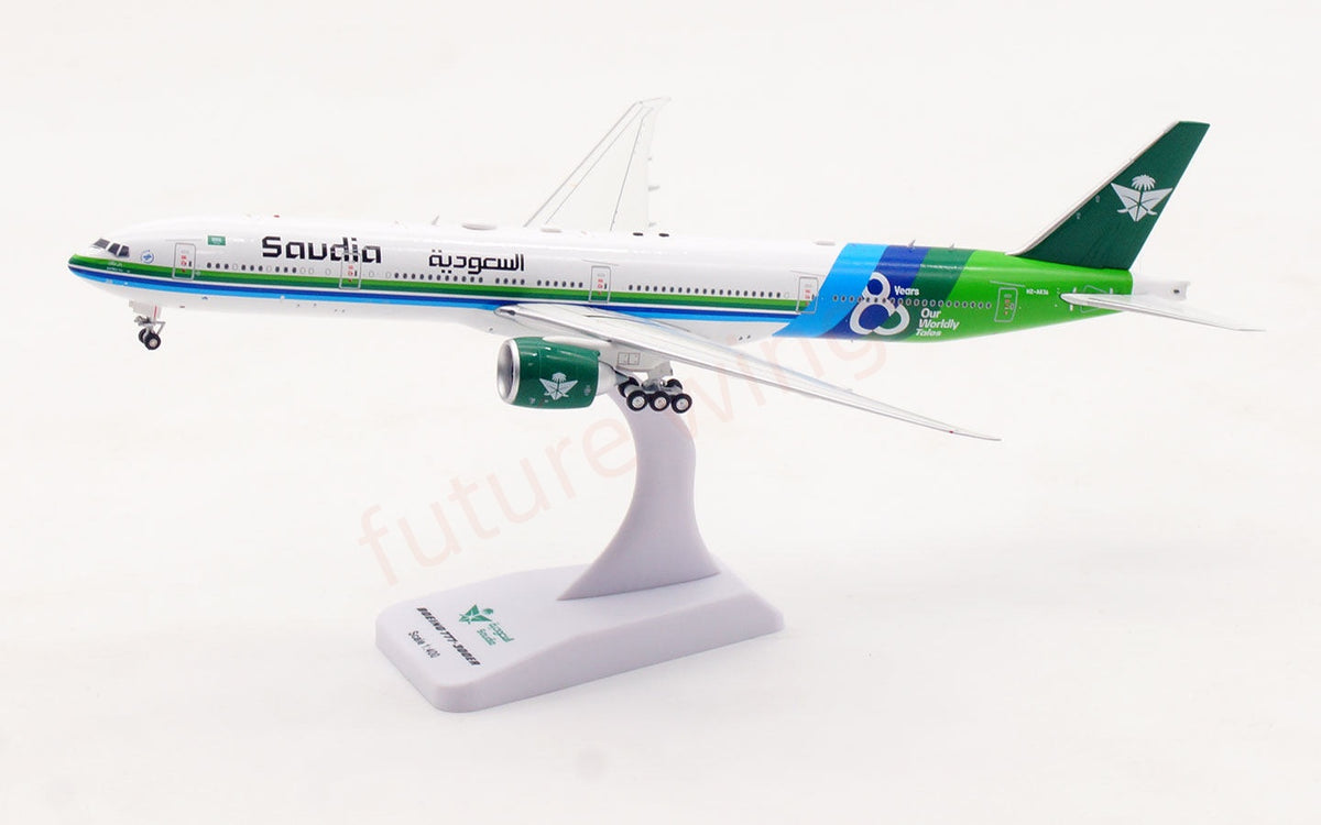 1:400 Aviation400 Saudi B777-300ER HZ-AK36 Aircraft Model Free Tractor+Stand