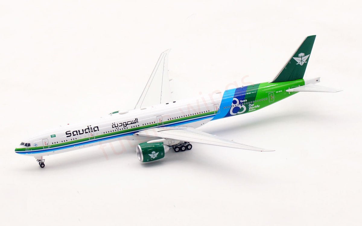 1:400 Aviation400 Saudi B777-300ER HZ-AK36 Aircraft Model Free Tractor+Stand