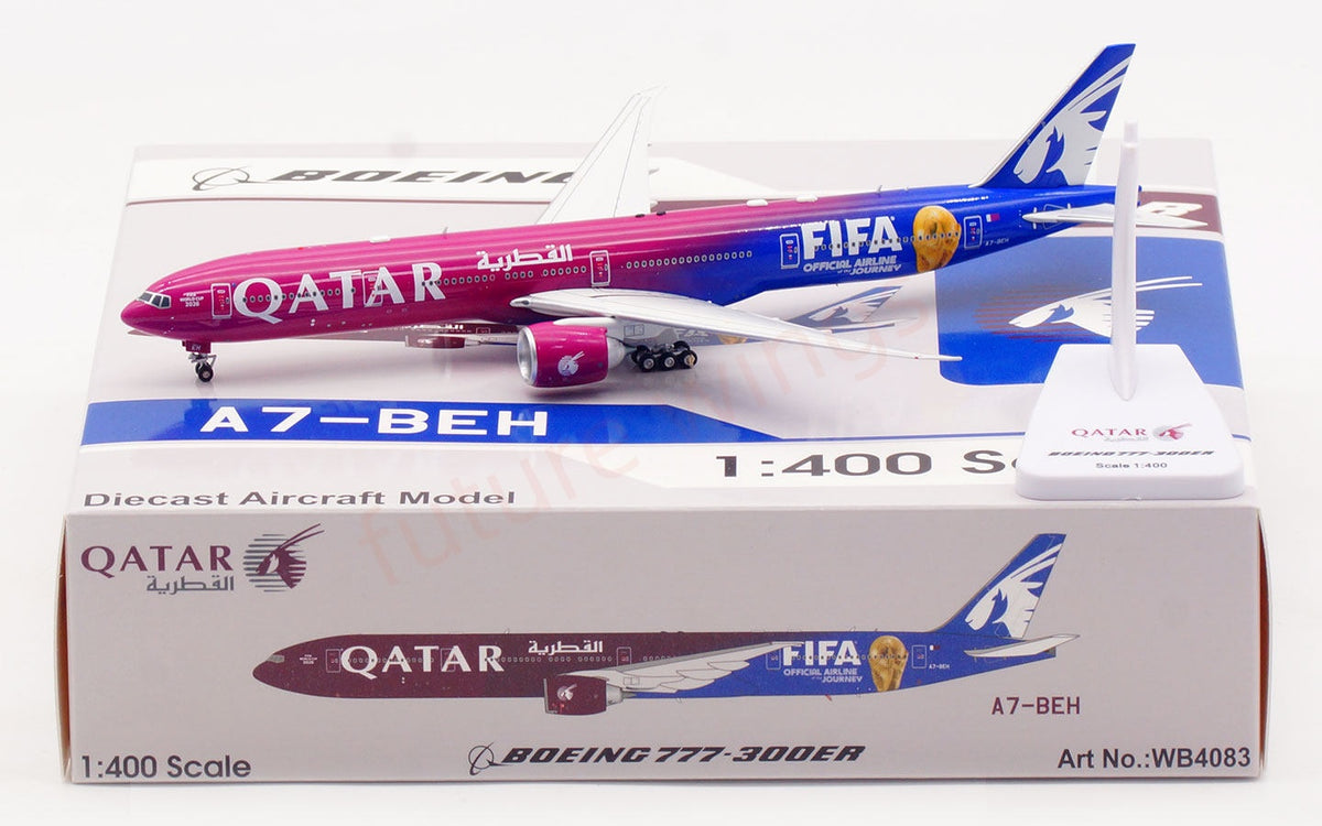 1:400 Aviation400 Qatar Airways B777-300ER  A7-BEH Aircraft Model Free Tractor+Stand