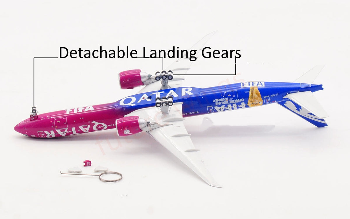 1:400 Aviation400 Qatar Airways B777-300ER  A7-BEH Aircraft Model Free Tractor+Stand