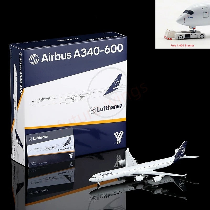 1:400 YY Wings Lufthansa Airlines A340-600 D-AIHI D-AIHE D-AIHH Aircraft Model +Free Tractor