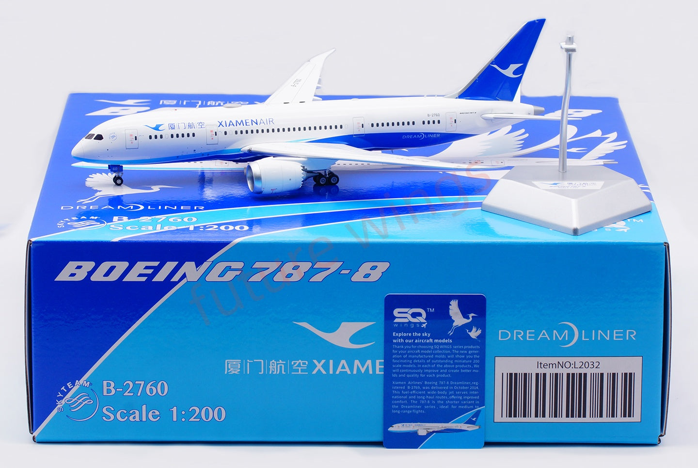 1:200 SQ Wings Xiamen Air B787-8 B-2760 B-2769 Diecast Aircraft Model