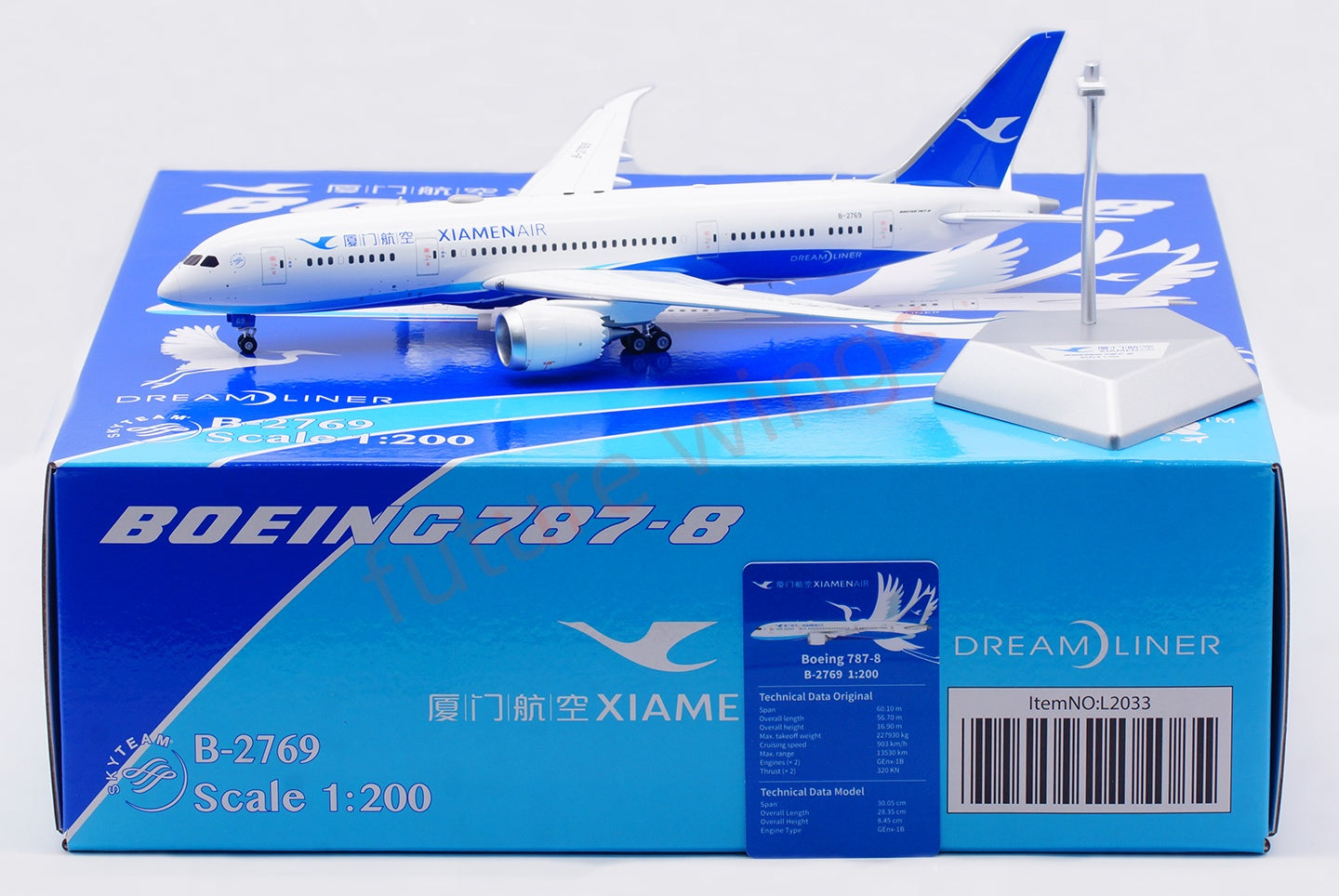 1:200 SQ Wings Xiamen Air B787-8 B-2760 B-2769 Diecast Aircraft Model