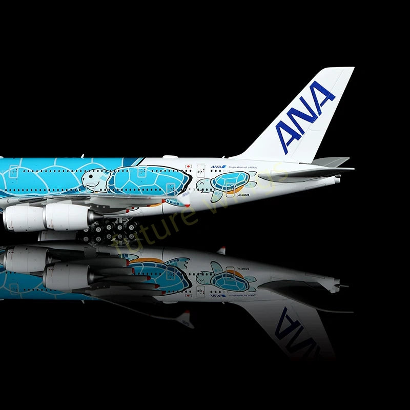 1:400 HX Models ANA A380 JA381A JA382A JA383A Aircraft Model+Free Tractor