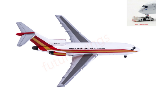 1:400 AeroClassics AC411474 Flying Tigers B727-100 N727CK Aircraft Model+Free Tractor