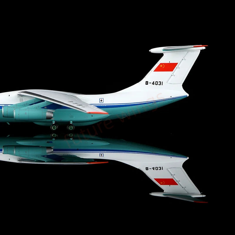 1:400 YY Wings China United Airlines IL-76MD B-4031 B-4032 Aircraft Model+Free Tractor