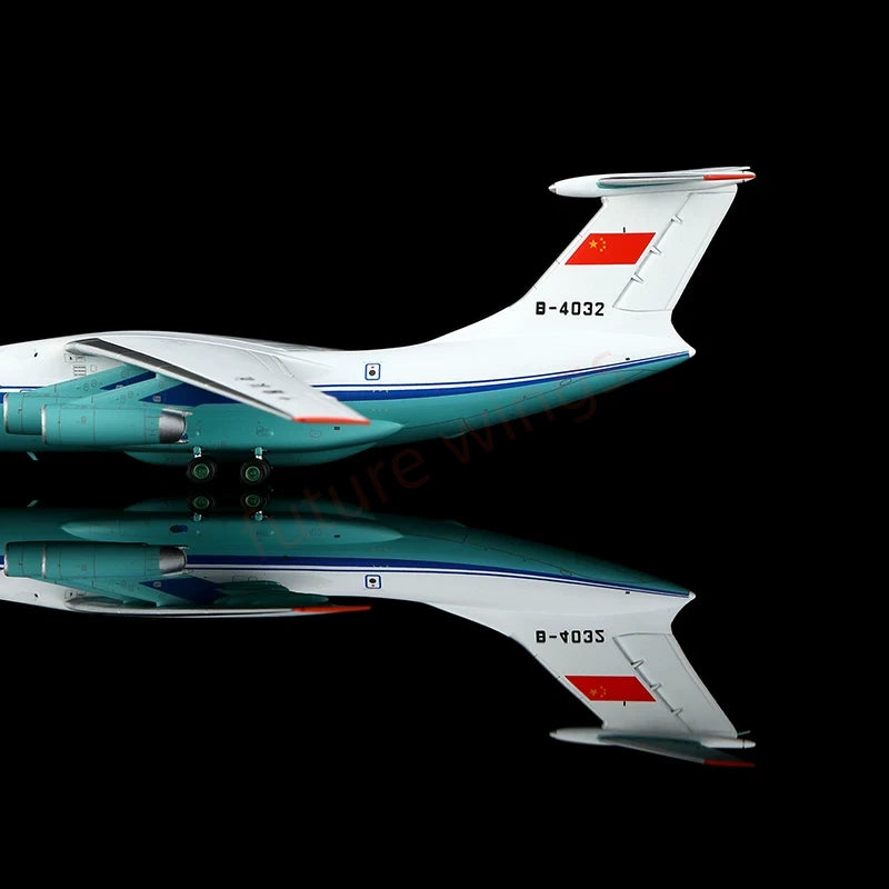 1:400 YY Wings China United Airlines IL-76MD B-4031 B-4032 Aircraft Model+Free Tractor