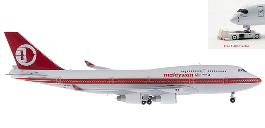 1:400 JC Wings BB4-2016-002 Malaysian Boeing 747-400 9M-MPP+Free Tractor