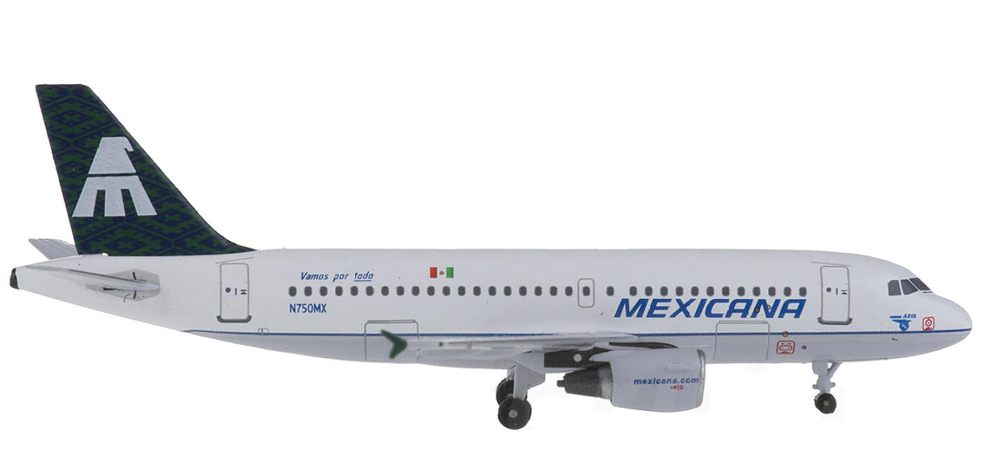 (Rare)1:400 AeroClassics AC19148 Mexicana Airbus A319 N750MX+Free Tractor