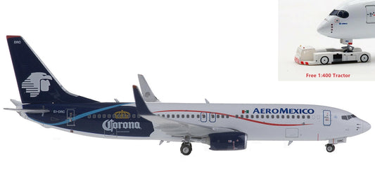 (Rare)1:400 Phoenix PH04157 Aero Mexico Boeing 737-800 EI-DRC+Free Tractor