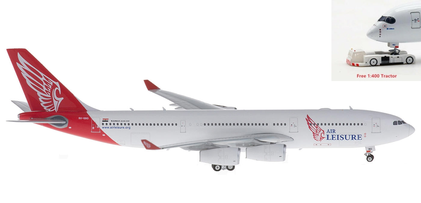 1:400 Phoenix PH11410 Air Leisure Airbus A340-200 SU-GBO+Free Tractor